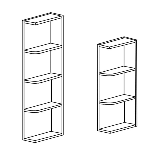 Domain Cabinets WEOS0642-KWS-BC Kingston 6" x 42" With 3 Shelves White Wooden Wall Open End Shelf