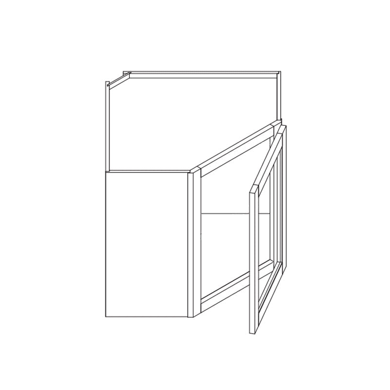 Domain Cabinets WGDC2442-KWS-BC Kingston 24" x 42" With 1 Door and 2 Shelves White Wooden Diagonal Wall Cabinet