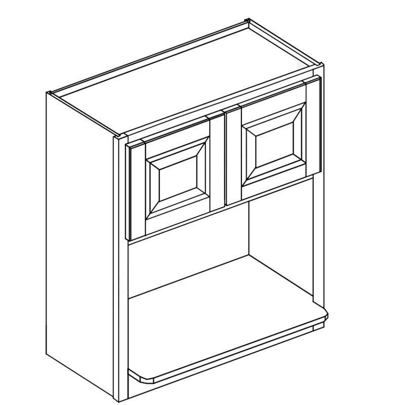 Domain Cabinets WMC2740-AMO-BK American 27" x 40" With 2 Doors and 1 Shelf Oak Wooden Wall Microwave Cabinet