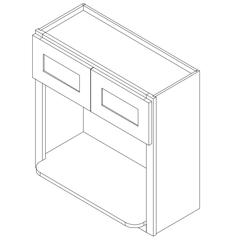 Domain Cabinets WMC3030-HCW-BC Hillcrest 30" x 30" With 2 Doors White Wooden Wall Microwave Cabinet