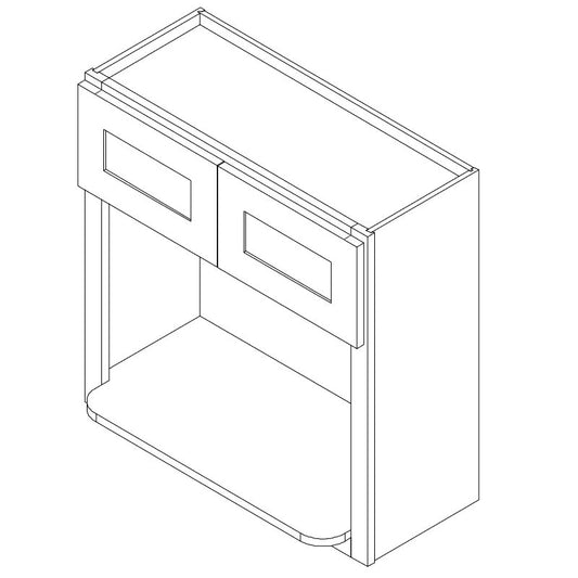 Domain Cabinets WMC3036-HCW-BC Hillcrest 30" x 36" With 2 Doors White Wooden Wall Microwave Cabinet