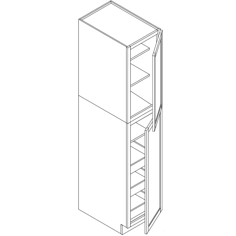 Domain Cabinets WP188427-CGM-JK Craftsman 18" x 84" With 2 Doors and 6 Shelves Gray Maple Wood Single Pantry Cabinet