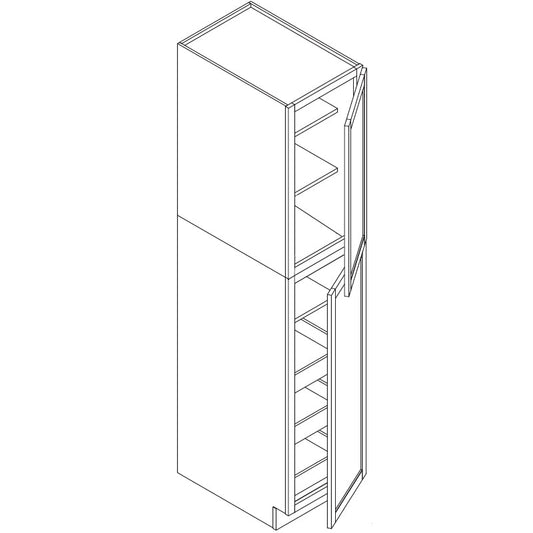 Domain Cabinets WP189027-GRM-JK Greige 18" x 90" With 2 Doors and 6 Shelves Gray Maple Wood Single Pantry Cabinet