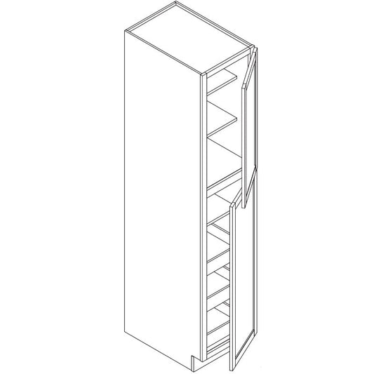 Domain Cabinets WP189627-JVM-JK Craftsman Java 18" x 96" With 2 Doors and 6 Shelves Maple Wooden Single Pantry Cabinet