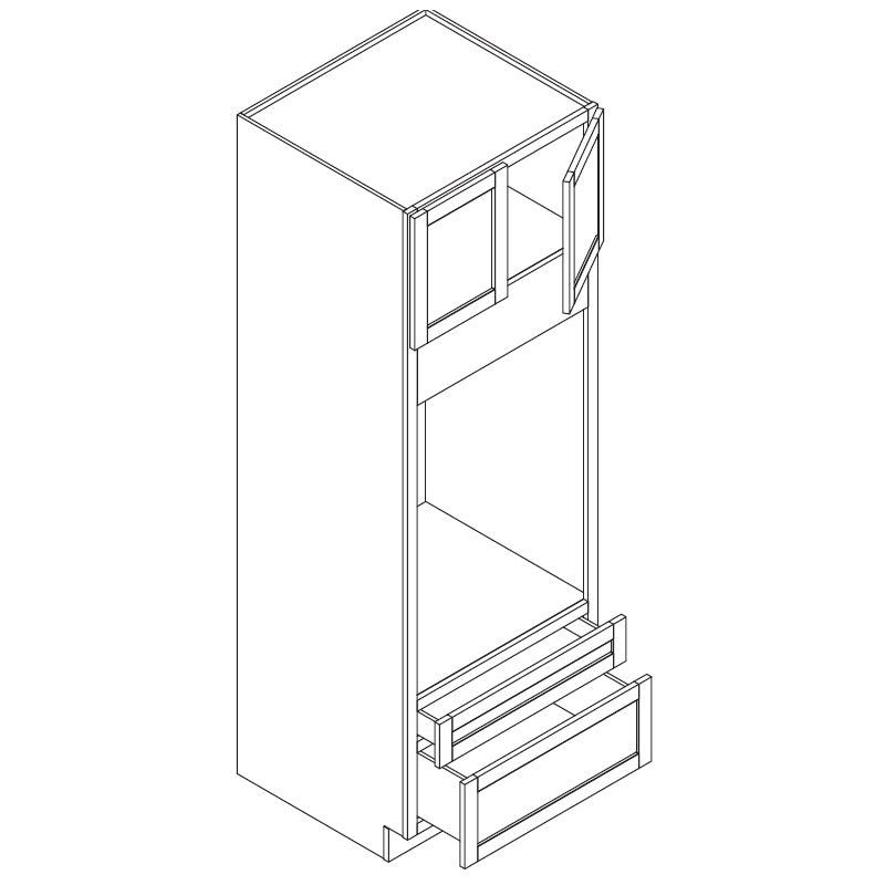 Domain Cabinets WP248427-GRM-JK Greige 24" x 84" With 4 Doors and 6 Shelves Gray Maple Wood Double Pantry Cabinet