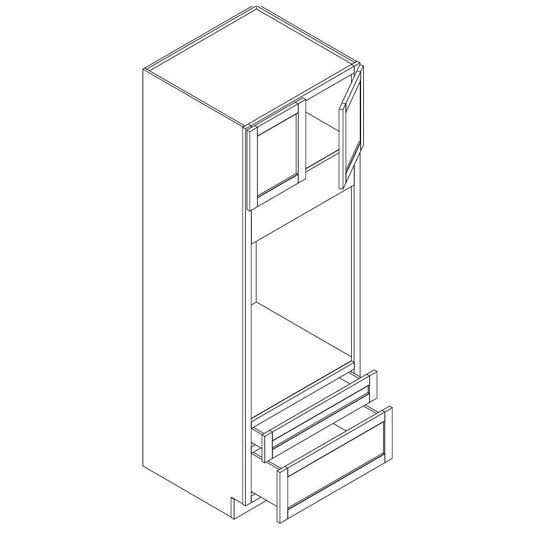 Domain Cabinets WP248427-GRM-JK Greige 24" x 84" With 4 Doors and 6 Shelves Gray Maple Wood Double Pantry Cabinet