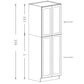 Domain Cabinets WP3096-MGS-IN Malibu 30" x 96" With 4 Doors and 6 Shelves Gray Wooden Double Pantry Cabinet
