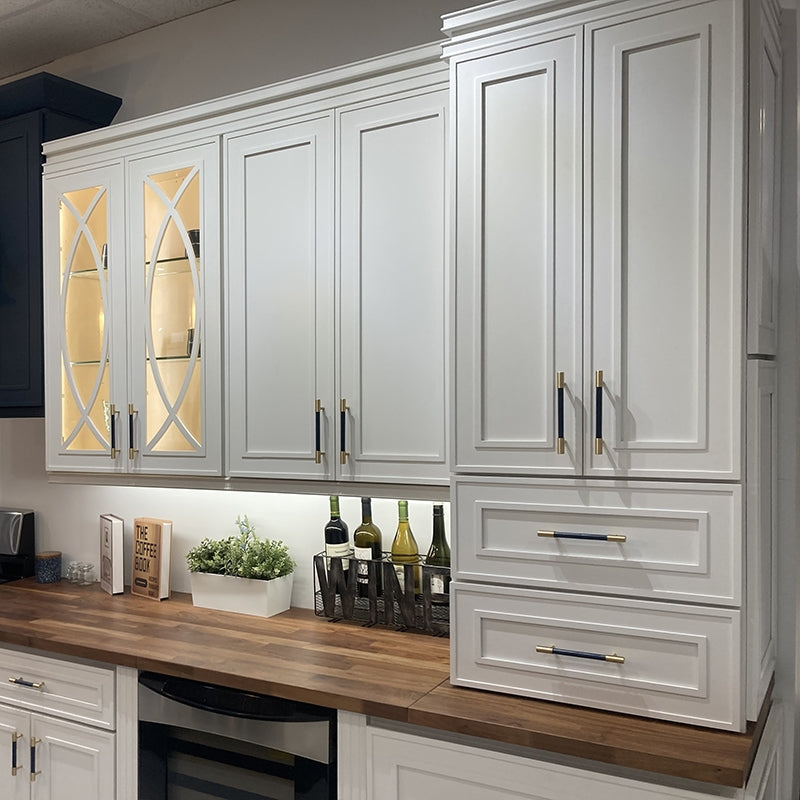 Domain Cabinets WPDC246018-VBL-NG Havana Blanco 24" x 60" With 2 Doors and 2 Drawers White Wooden Wall Counter Hutch Cabinet
