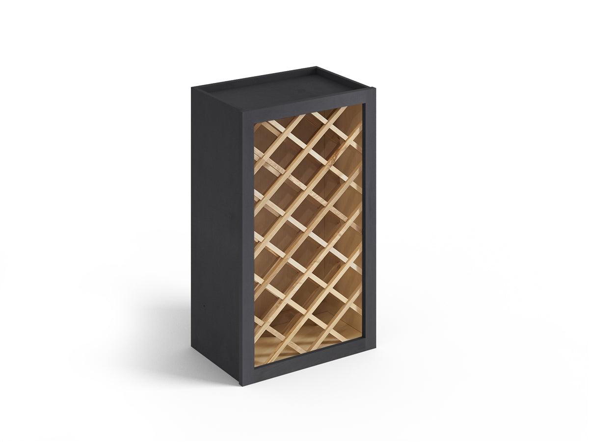Domain Cabinets WR1536-VIG-VW Valleywood 15" x 36" Dusky Gray Wooden Wall Wine Rack