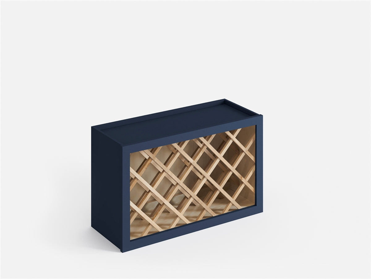 Domain Cabinets WR1836-MBF-VW Valleywood 18" x 36" Marine Blue Wooden Wall Wine Rack