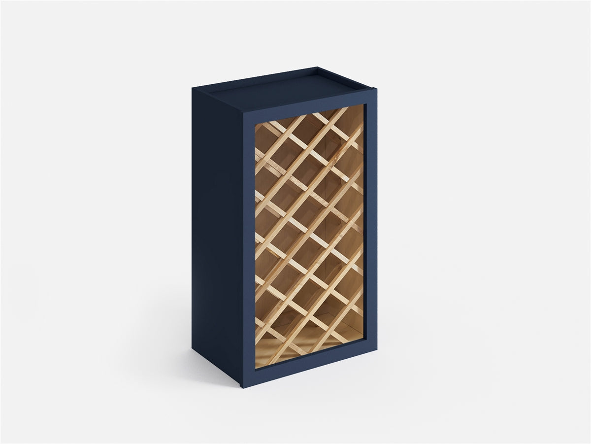 Domain Cabinets WR3015-MBF-VW Valleywood 30" x 15" Marine Blue Wooden Wall Wine Rack