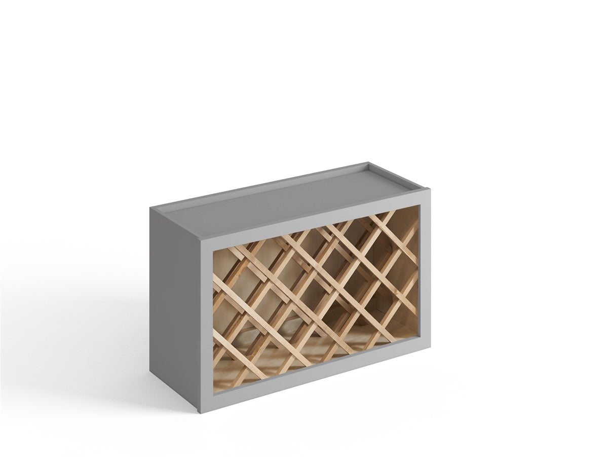 Domain Cabinets WR3015-SFPG-VW Valleywood Shaker 30" x 15" Gray Wooden Wall Wine Rack