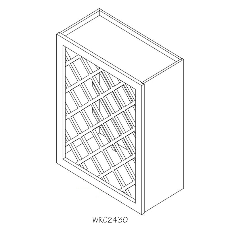 Domain Cabinets WRC2430-CSG-SD Coastal Shaker 24" x 30" Gray Wooden Wall Wine Rack