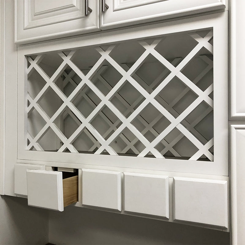 Domain Cabinets WRC3018-CSW-SD Coastal 30" x 18" White Wooden Wine Rack