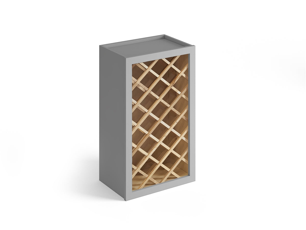 Domain Cabinets WSC2424-SFPG-VW Valleywood Shaker 24" x 24" Gray Wooden Wall Wine Rack