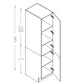 Domain Cabinets WWP1861-FLS-IN Frameless Lucca Slab 18" x 61" With 1 Door and 2 Shelves Light Brown Wooden Single Pantry Cabinet