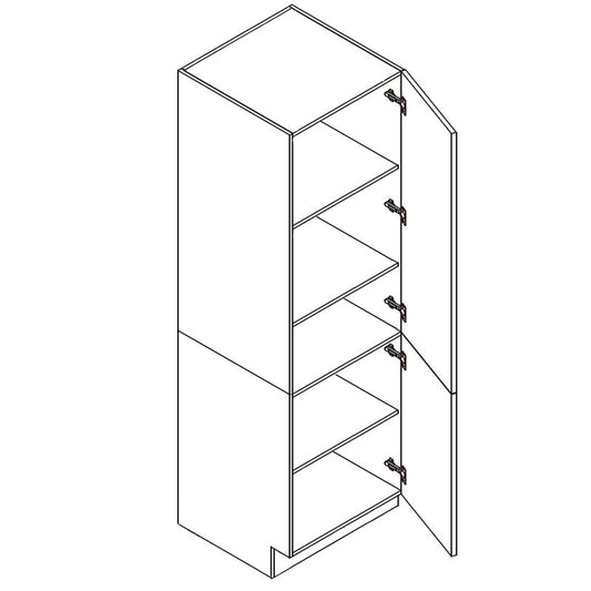 Domain Cabinets WWP2449-FBS-IN Frameless 24" x 50" With 1 Door and 2 Shelves Bella Slab Wood Single Pantry Cabinet