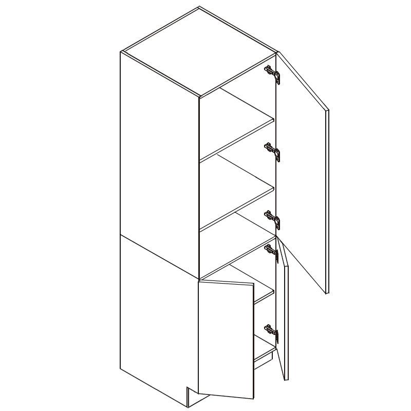 Domain Cabinets WWP2449-FWG-IN Frameless 24" x 50" With 1 Door and 2 Shelves White Gloss Wooden Single Pantry Cabinet