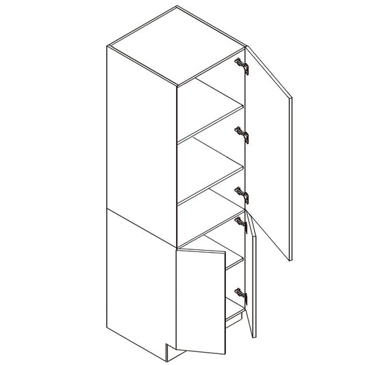 Domain Cabinets WWP2455-FWG-IN Frameless 24" x 56" With 1 Door and 2 Shelves White Gloss Wooden Single Pantry Cabinet