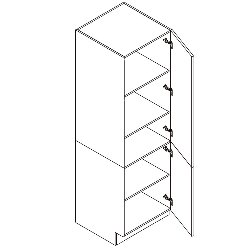 Domain Cabinets WWP2461-FLS-IN Frameless Lucca Slab 24" x 61" With 1 Door and 2 Shelves Light Brown Wooden Single Pantry Cabinet