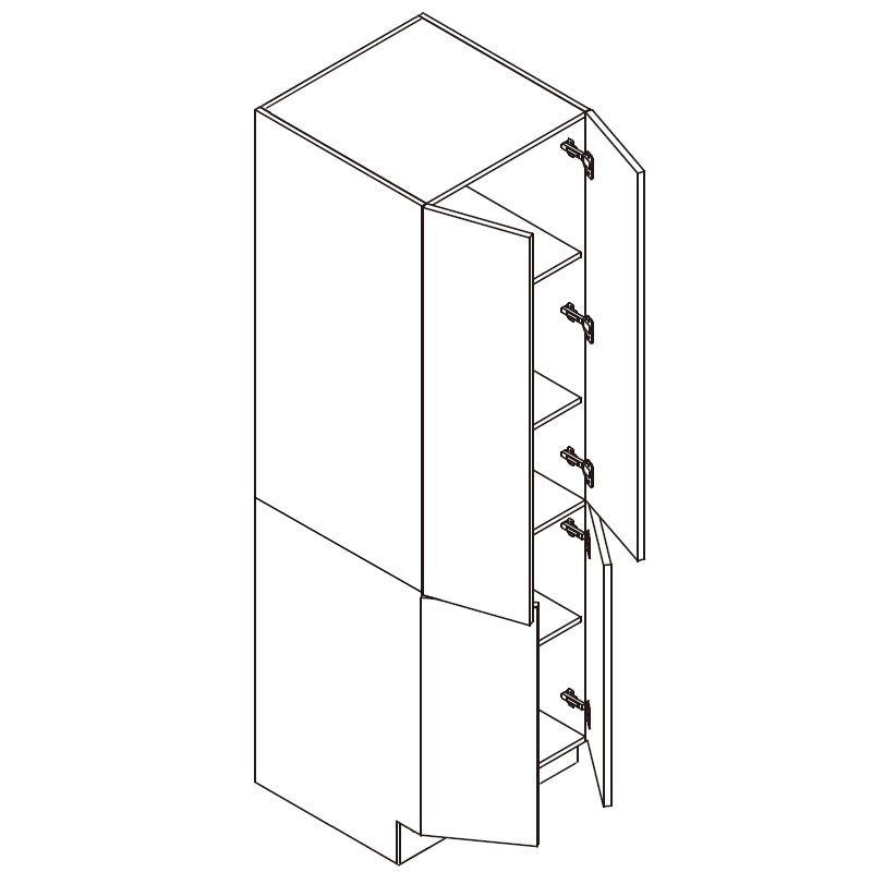 Domain Cabinets WWP3061-FWG-IN Frameless 30" x 62" With 2 Doors and 2 Shelves White Gloss Wooden Double Pantry Cabinet