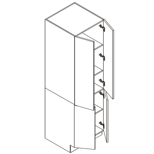 Domain Cabinets WWP3061-FWG-IN Frameless 30" x 62" With 2 Doors and 2 Shelves White Gloss Wooden Double Pantry Cabinet