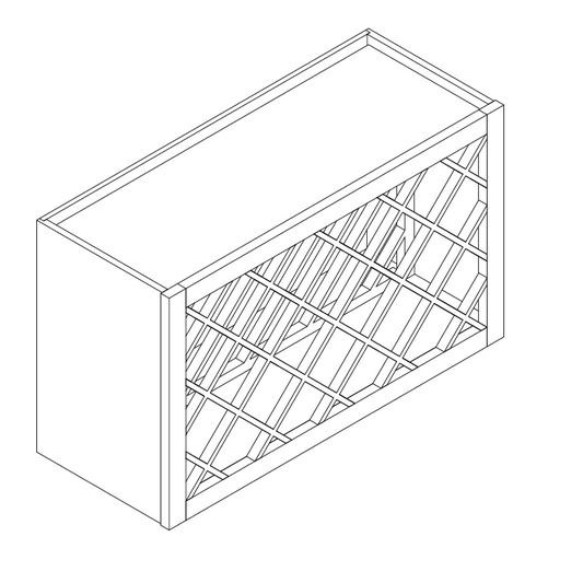 Domain Cabinets WWR3015-HCW-BC Hillcrest 30" x 15" White Wooden Wine Rack
