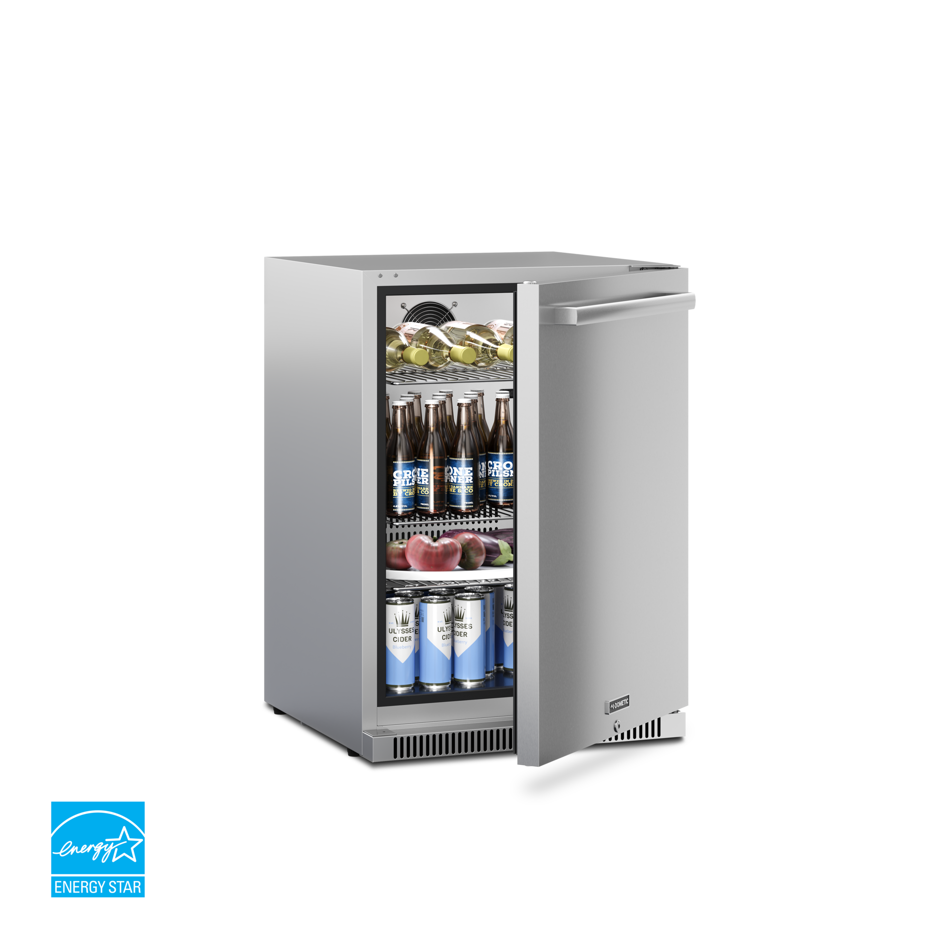 Dometic E-Series 24" Solid Front Outdoor Refrigerator With Lock & Reversible Hinge