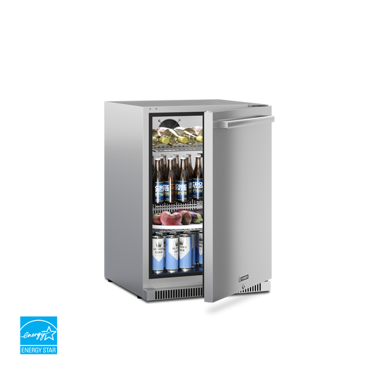 Dometic E-Series 24" Solid Front Outdoor Refrigerator With Lock & Reversible Hinge
