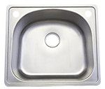 Drop In D Bowl 25" Stainless Steel Kirchen Sink by Chemcore Industries