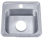 Drop In Small Single Bowl 15" Stainless Steel Kirchen Sink by Chemcore Industries