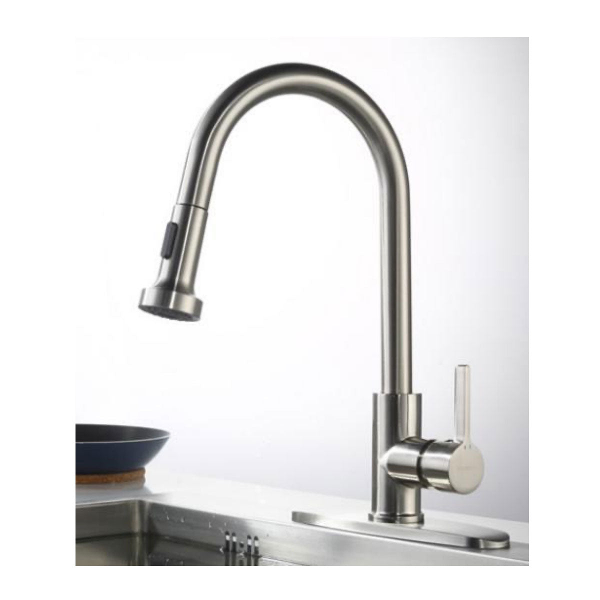Duko FC422002-SS Stainless Steel Kitchen Single Handle Faucet With Stainless Steel Valve