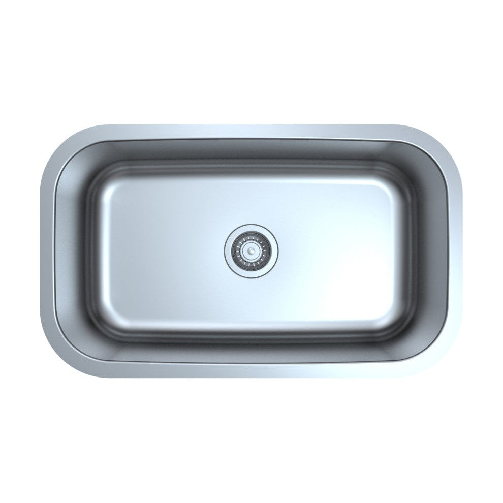 Duko Puer 30" x 18" Stainless Steel Single Bowl Undermount Sink, ADA Compliant