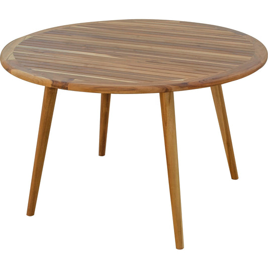 EcoDecors MidCentury 48" Solid Teak Wood Round Dining Table in EarthyTeak Finish