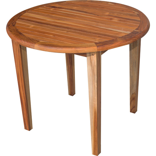EcoDecors Oasis 36" Solid Teak Wood Round Dining Table in EarthyTeak Finish