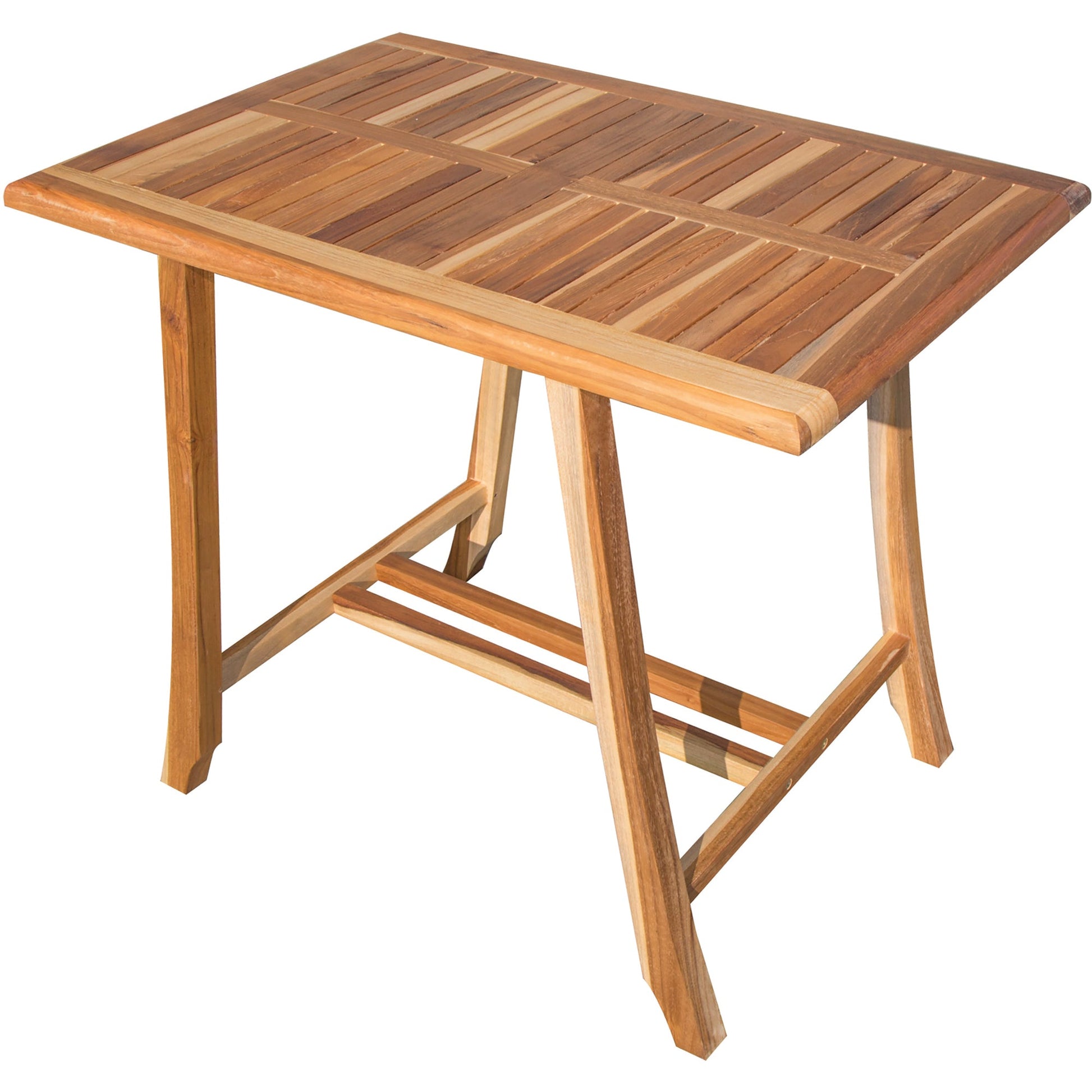 EcoDecors Satori 36" x 34" Solid Teak Wood Wide Rectangular Dining Table in EarthyTeak Finish