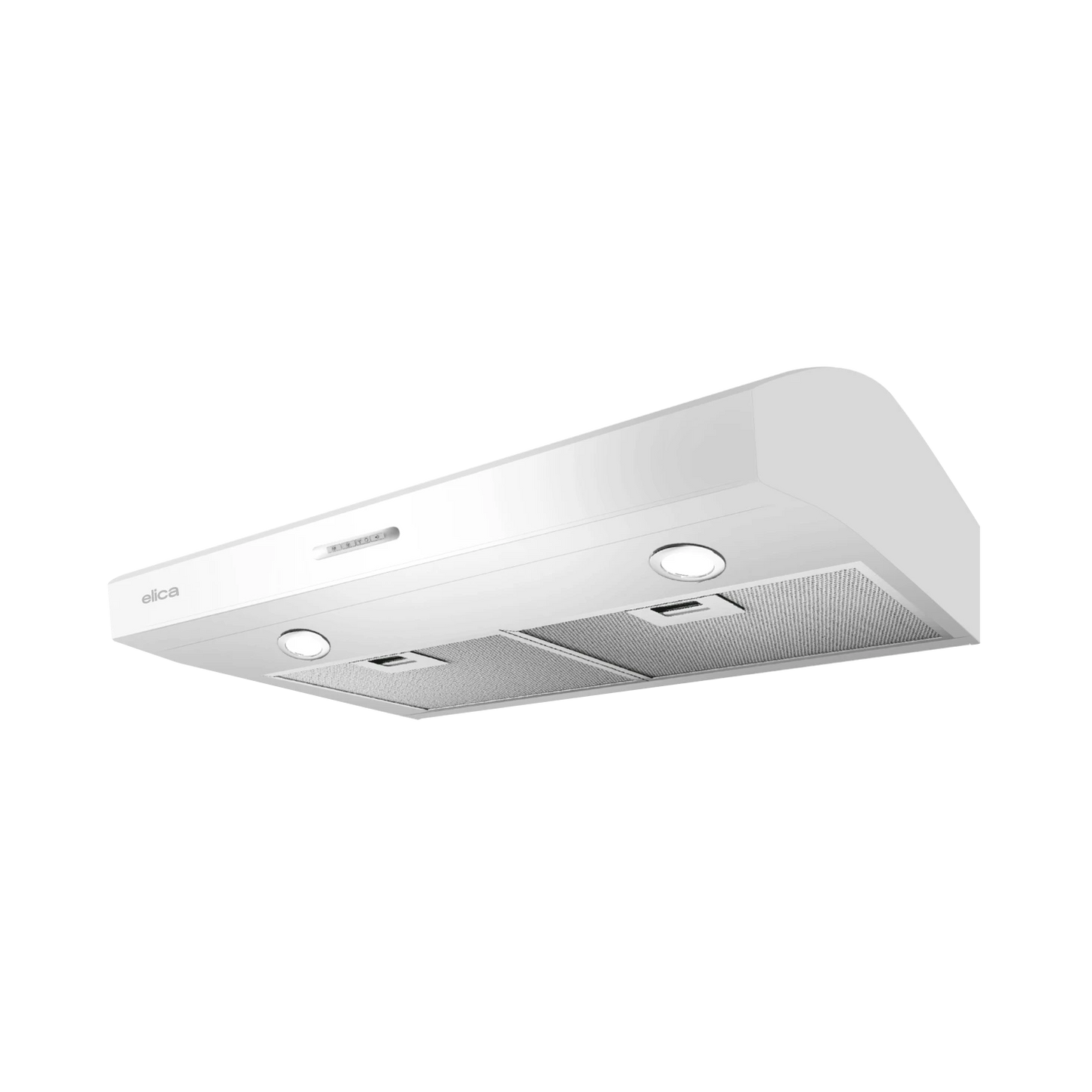 Elica Allasio 30" White 3-Speed Electronic Push Button Ducted Undercabinet Range Hood With Blue Illumination Controls & LED Lights