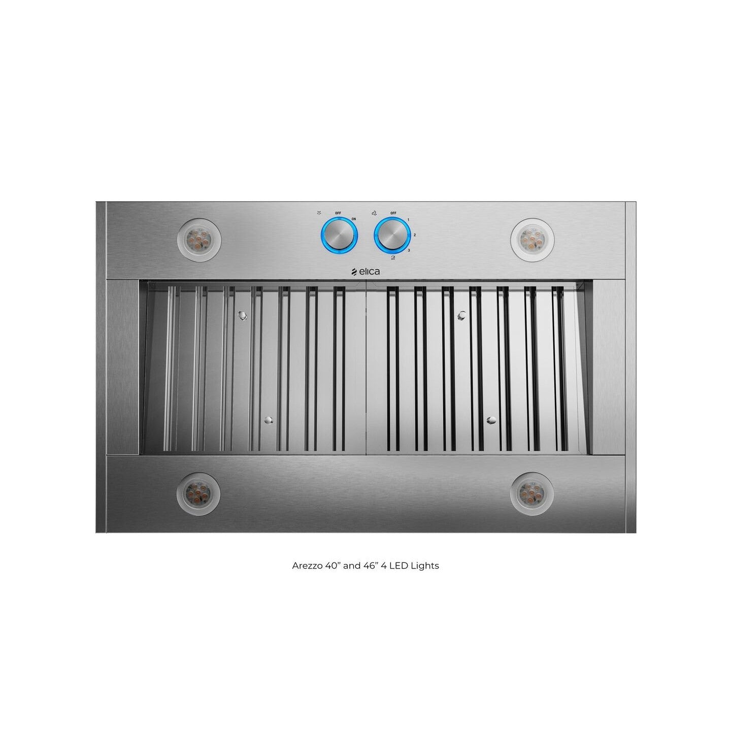 Elica Arezzo 40" 1200 CFM Stainless Steel 4-Speed Retractable Rotating Knobs Insert Range Hood