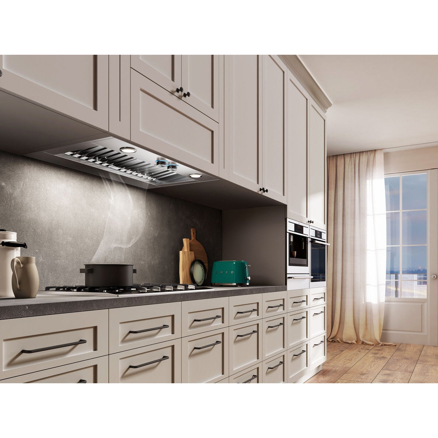 Elica Arezzo 40" 1200 CFM Stainless Steel 4-Speed Retractable Rotating Knobs Insert Range Hood