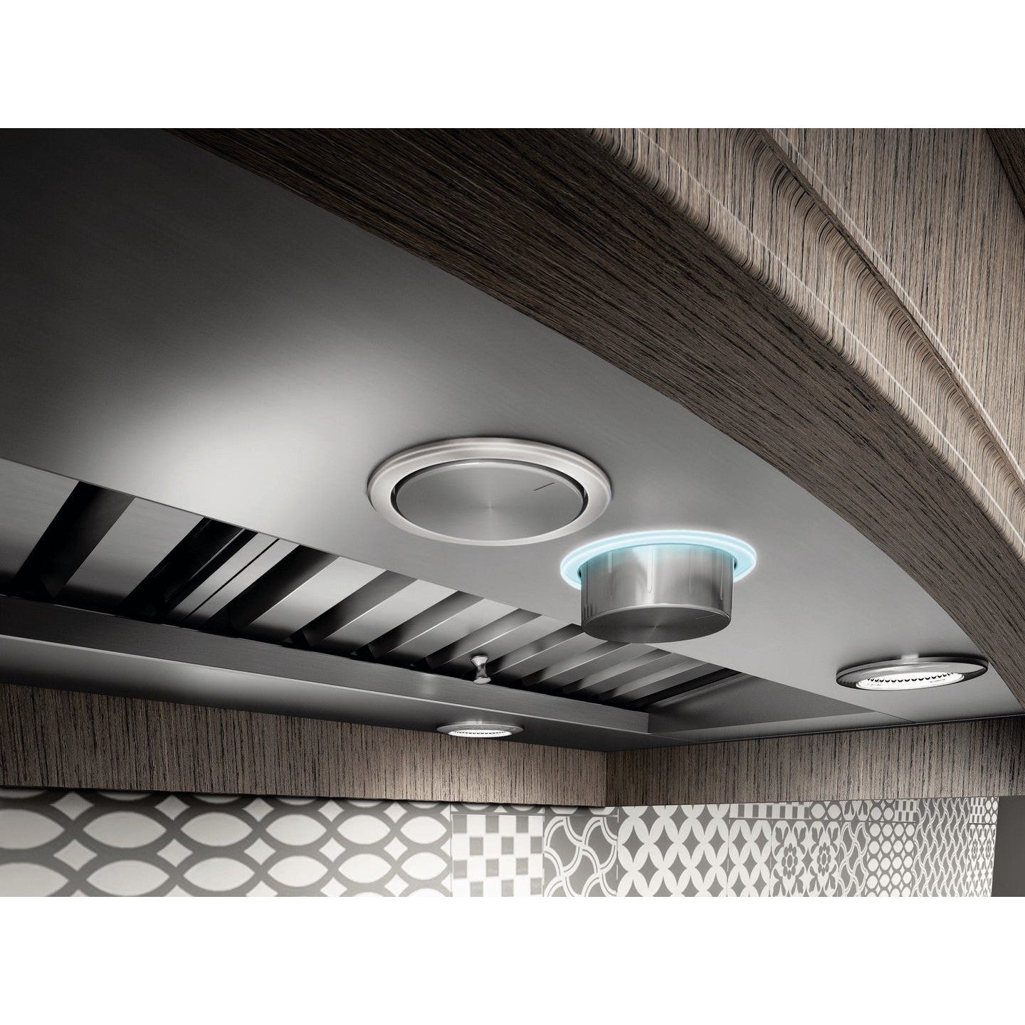 Elica Arezzo 46" 1200 CFM Stainless Steel 4-Speed Retractable Rotating Knobs Insert Range Hood