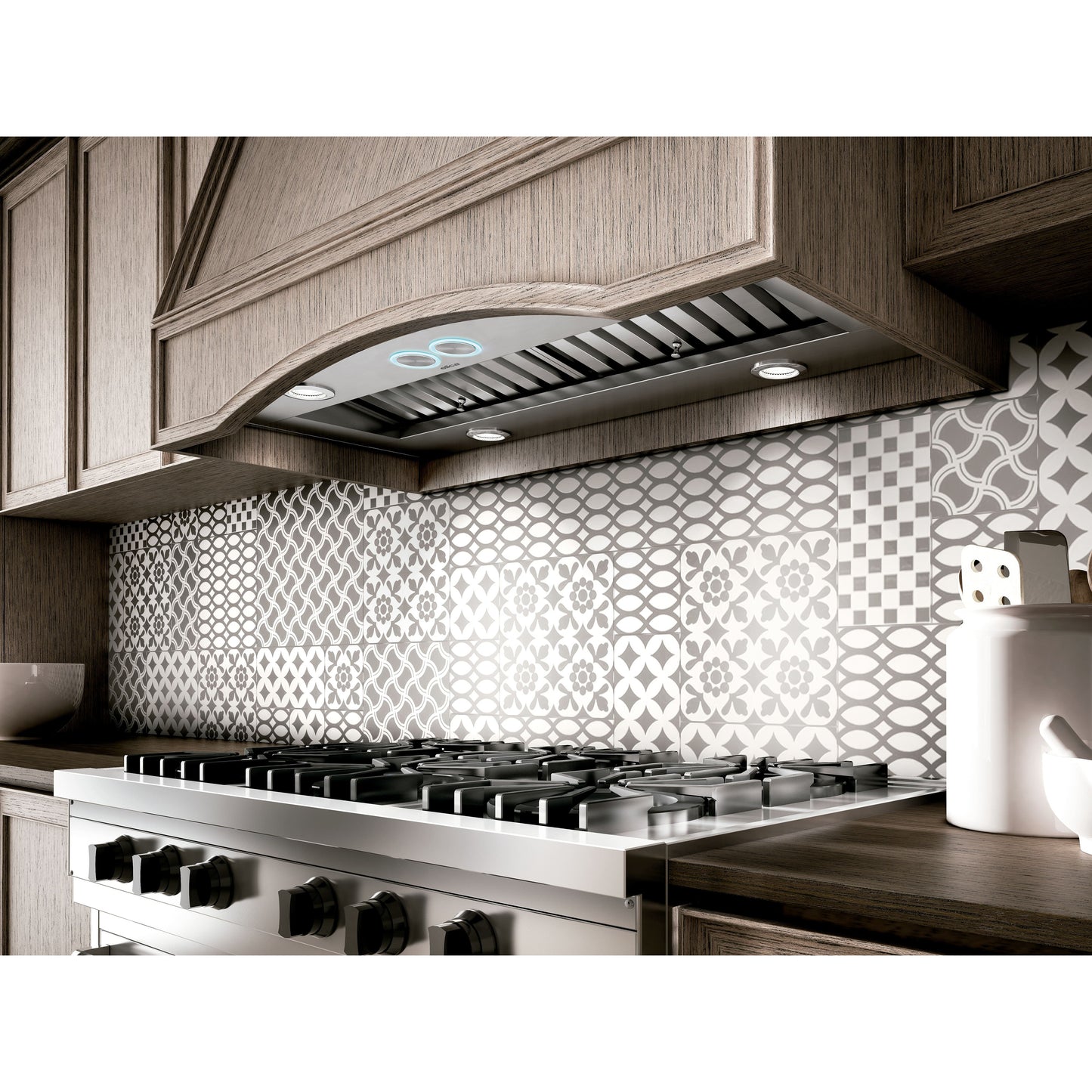 Elica Arezzo 46" 1200 CFM Stainless Steel 4-Speed Retractable Rotating Knobs Insert Range Hood