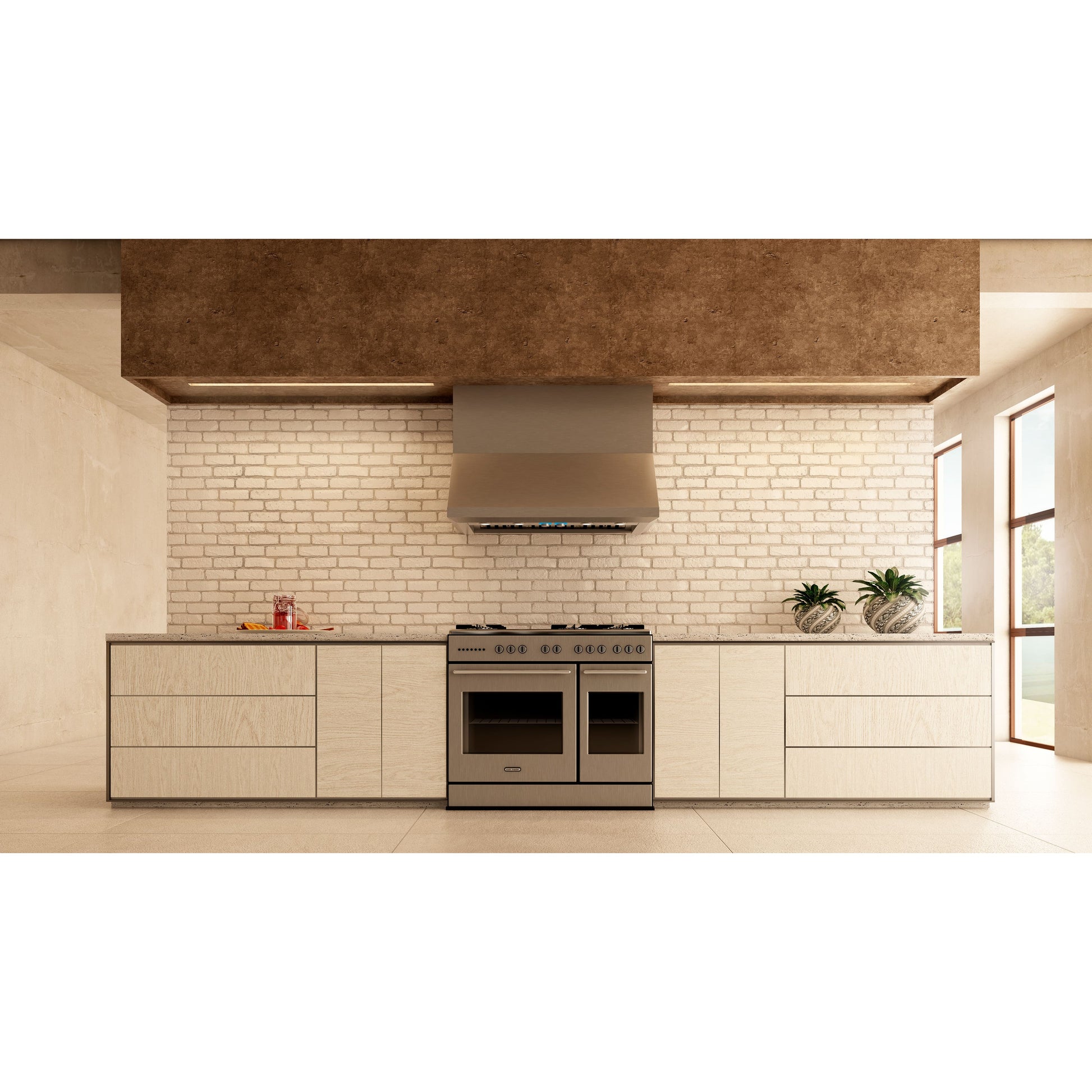 Elica Calabria 36" Stainless Steel 1200 CFM 4-Speed Rotating Knobs Wall Mount Range Hood