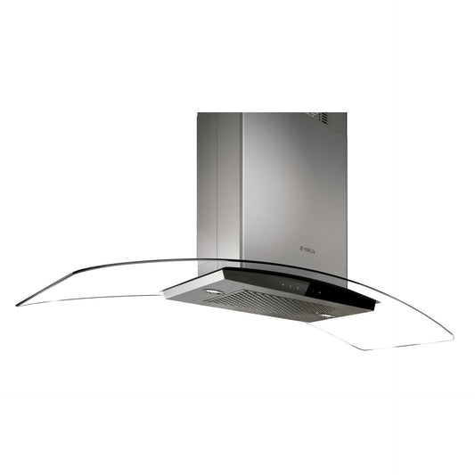 Elica Cingoli 36" Stainless Steel & Black Glass 3-Speed Capacitive Touch Island Range Hood