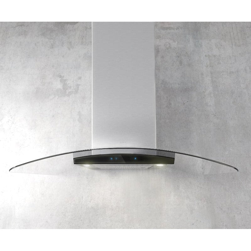 Elica Como 30" Stainless Steel & Black Tempered Glass 3-Speed Capacitive Touch Wall Mount Range Hood