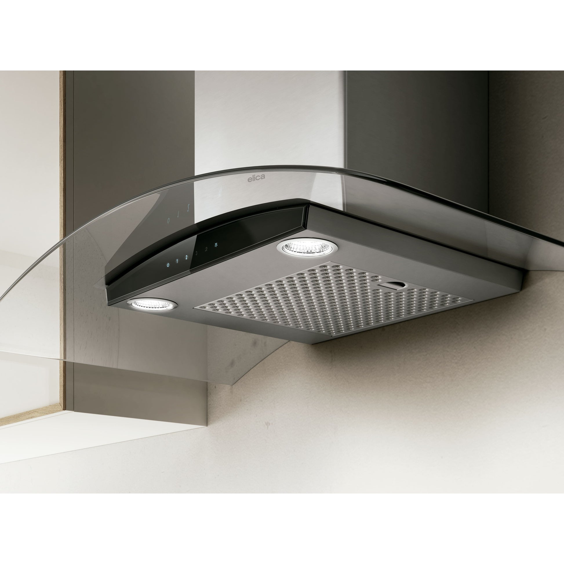 Elica Como 30" Stainless Steel & Black Tempered Glass 3-Speed Capacitive Touch Wall Mount Range Hood