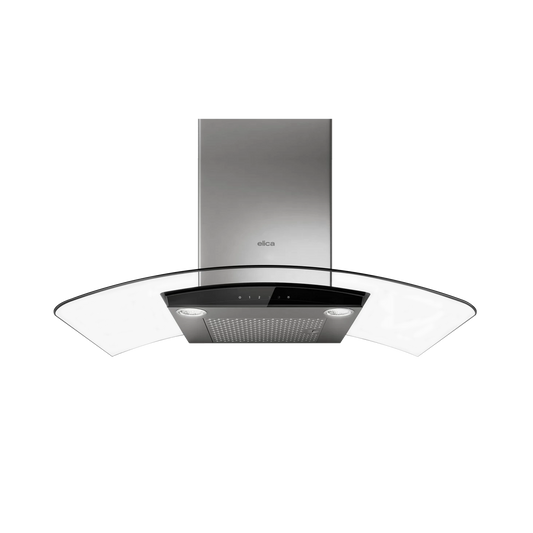 Elica Como 30" Stainless Steel & Black Tempered Glass 3-Speed Capacitive Touch Wall Mount Range Hood