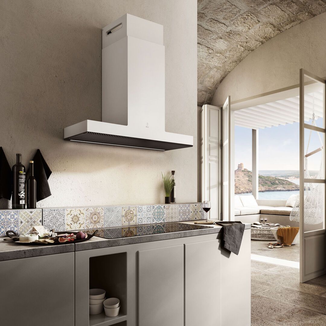 Elica Haiku 36" White Krion 3-Speed Sensitive Touch Wall Mount Range Hood