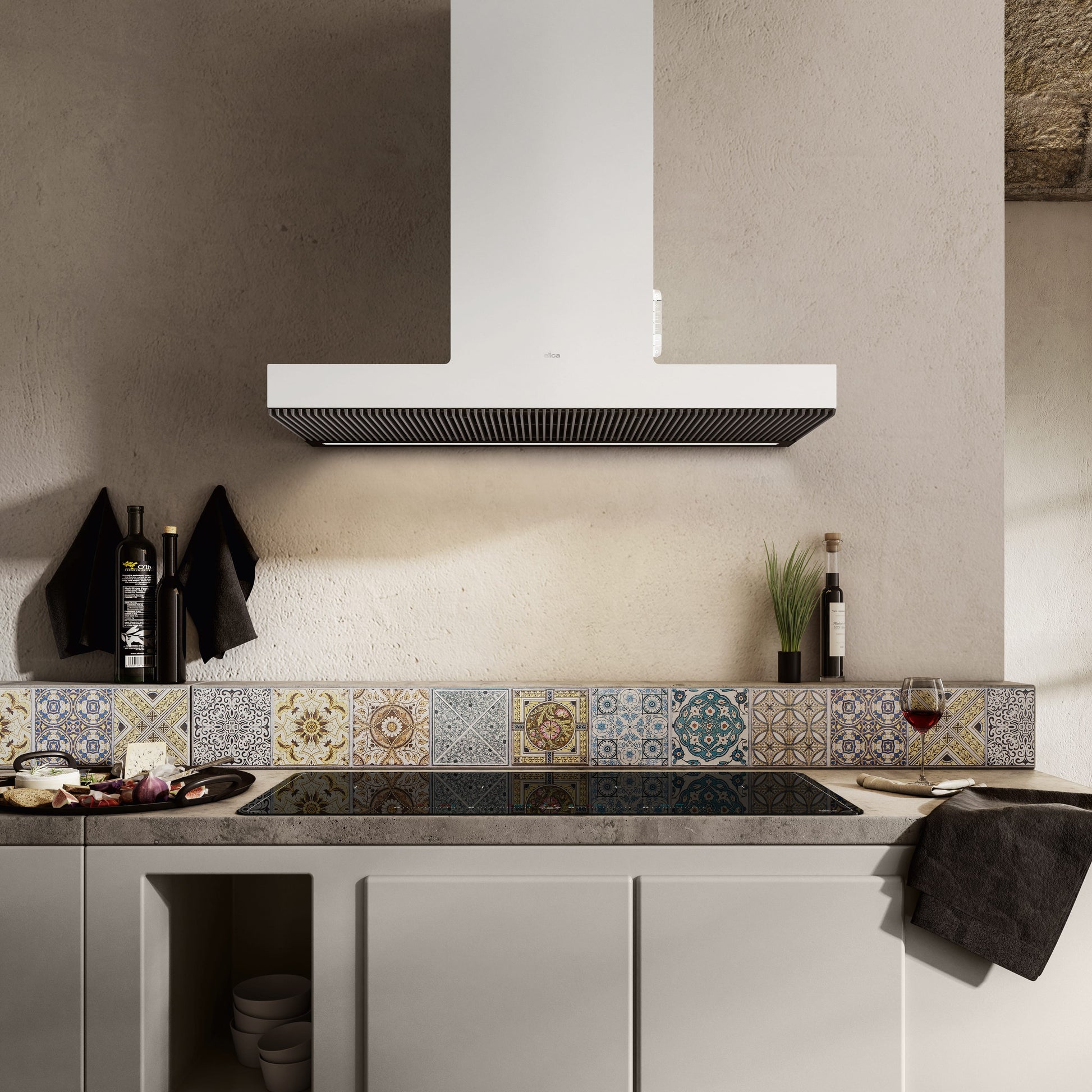 Elica Haiku 36" White Krion 3-Speed Sensitive Touch Wall Mount Range Hood