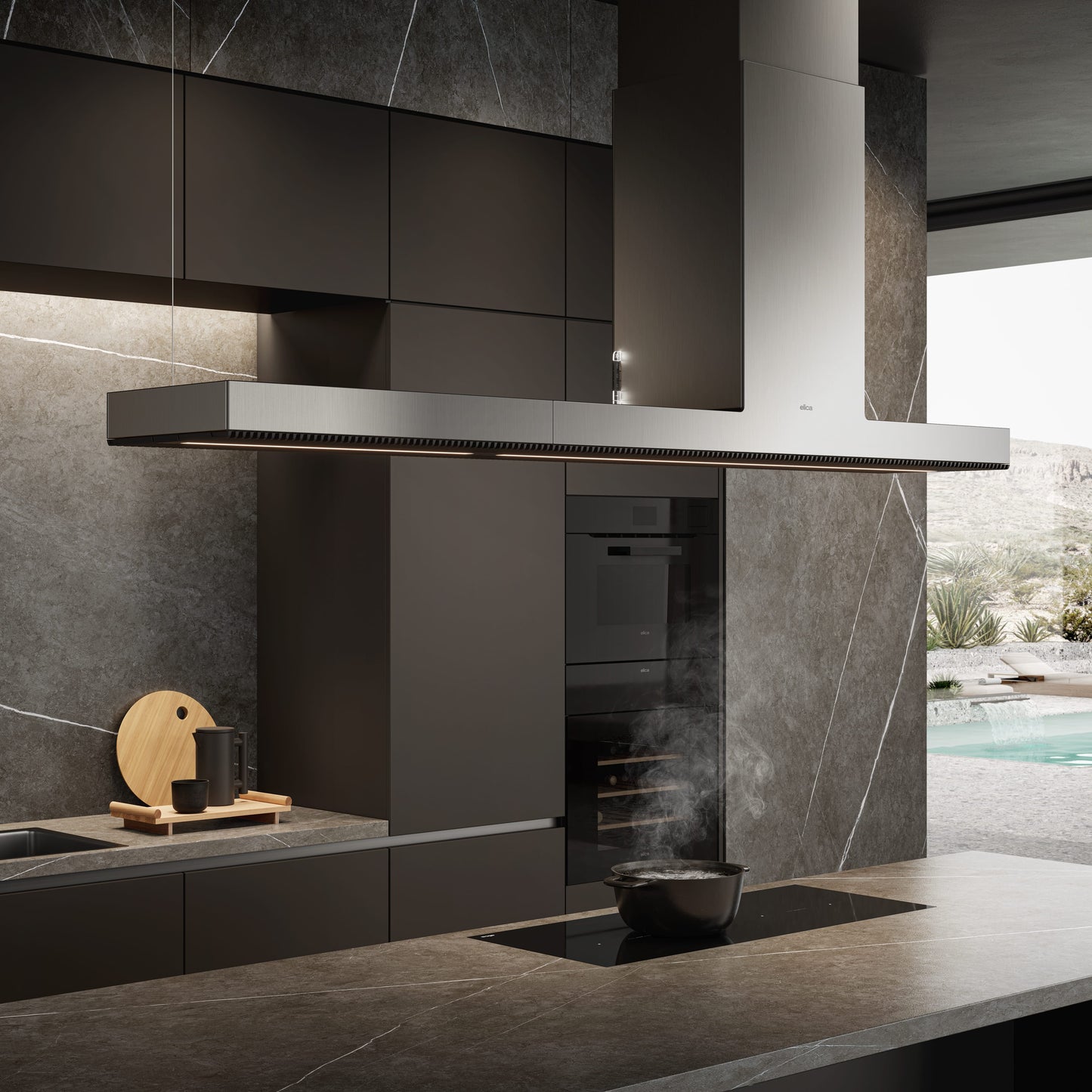 Elica Haiku Island 13" Stainless Steel 3-Speed Sensitive Touch Island Range Hood