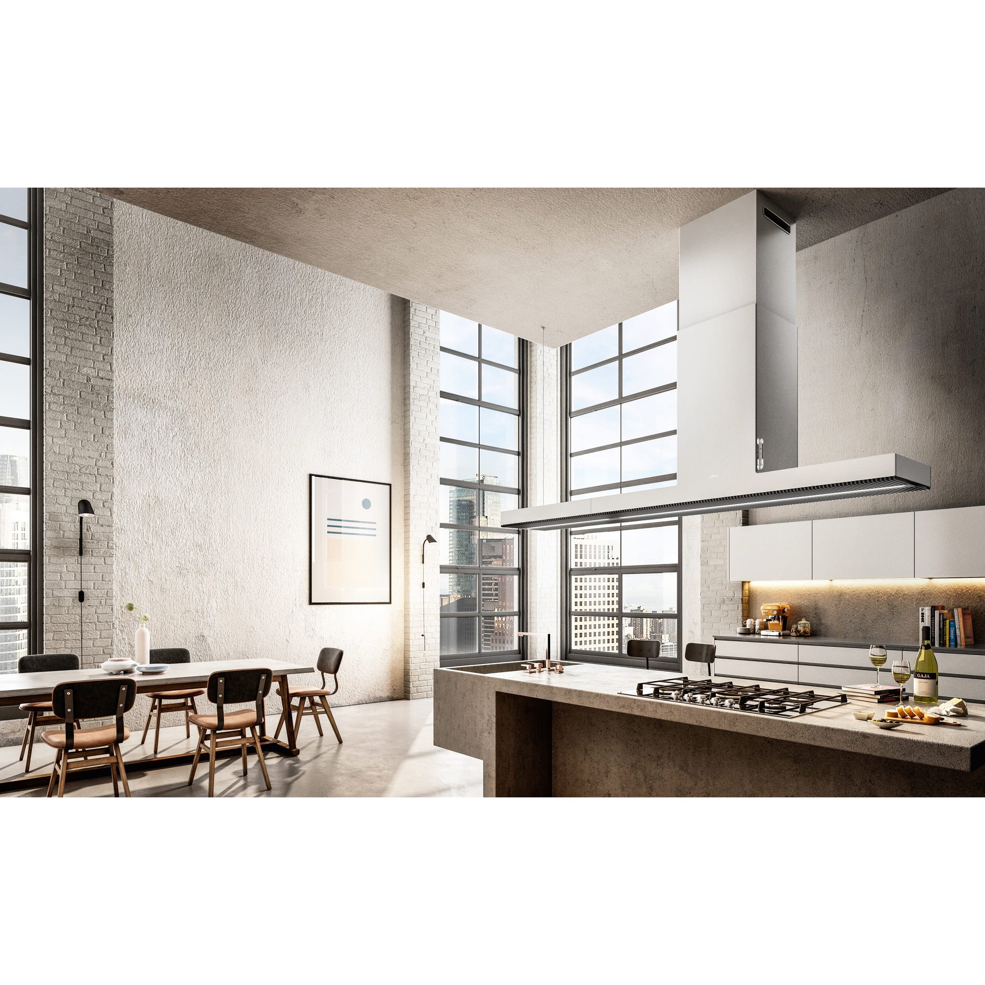 Elica Haiku Island 13" Stainless Steel 3-Speed Sensitive Touch Island Range Hood